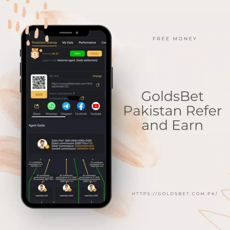 GoldsBet Pakistan Refer and Earn